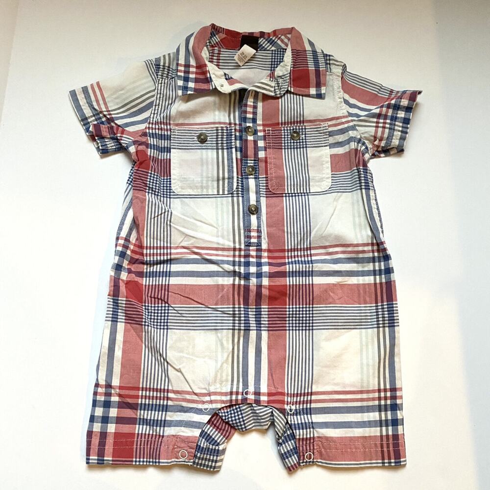 Tea Collection Plaid Romper